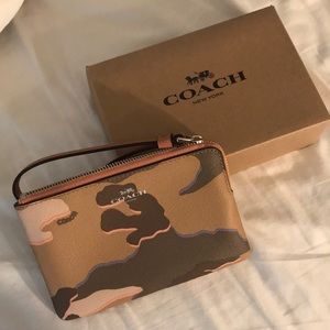 Coach camouflage wristlet
